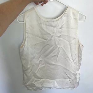 Saks Fifth Avenue 100% Silk Tank White Ivory Top